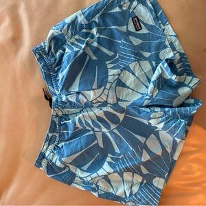Patagonia Women's Baggies- Blue Leaf Print